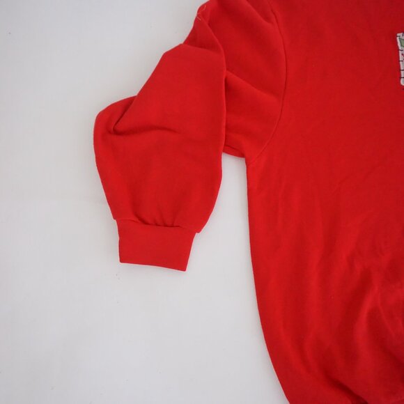 Vintage Basic Editions Red Holly Birdhouse Mitten Patchwork Holiday Sweatshirt X - Picture 6 of 10
